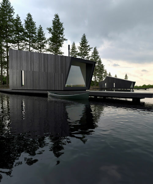 antony gibbon designs this 'tapered house' on stilts to fit a complex terrain